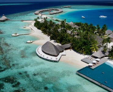 Huvafen Fushi Maldives Luxury Resort from the Air